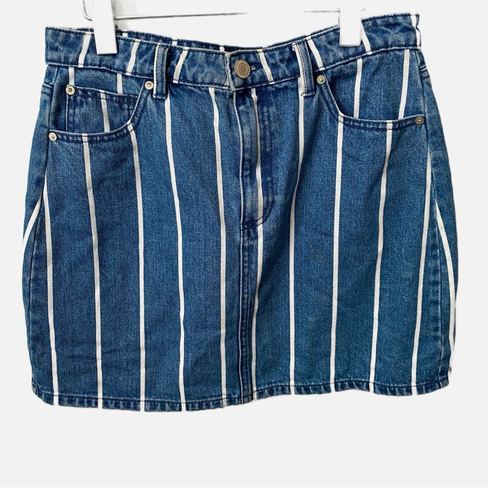 Stradivarius, Striped Denim Skirt